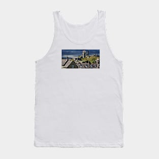 Corfe Castle, Dorset, UK, Over the Village Rooftops Tank Top